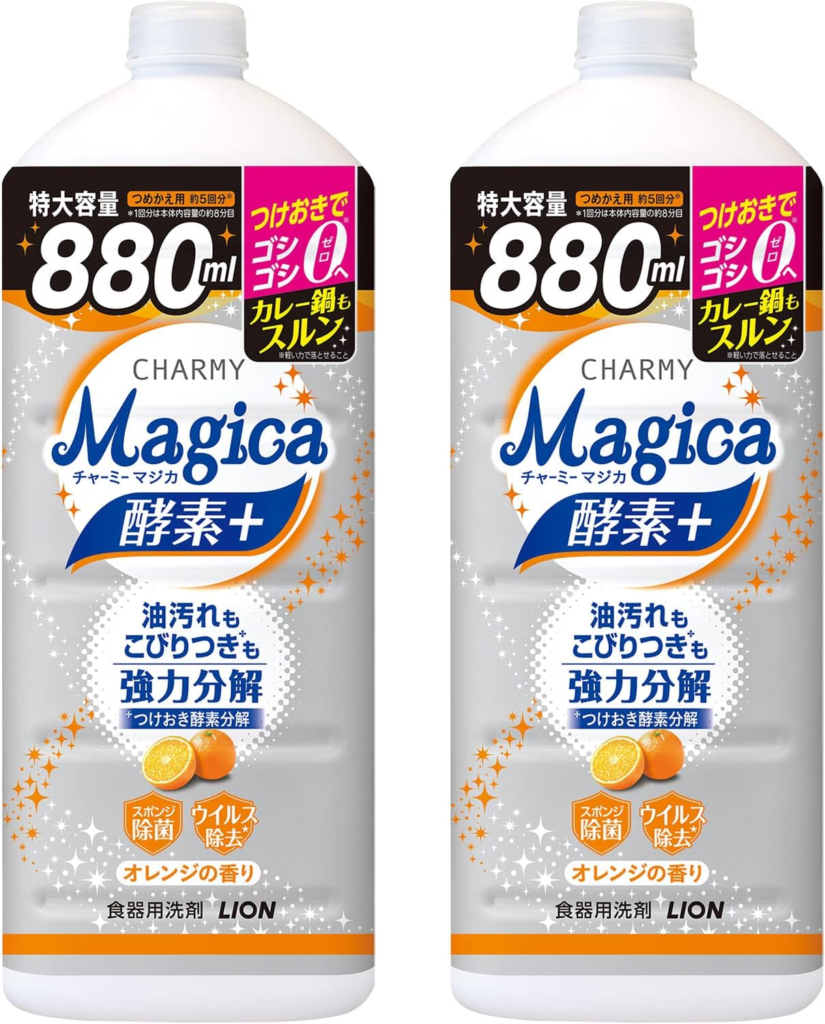 割れにくい大きいシャボン玉液の簡単な作り方、材料の食器用洗剤Magicaの紹介